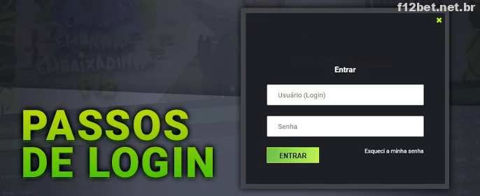 F12Bet formulário de login - como entrar na sua conta pessoal